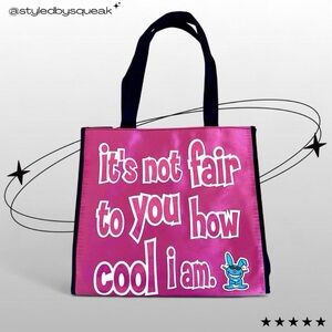 Jim Benton Its Happy Bunny Vintage Y2K Satin Tote Shoulder Bag Purse